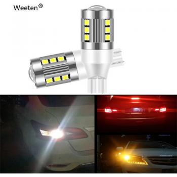 2 lampade LED W16W 912 921 T15 15SMD 3030 6000K 12V per luci di riserva