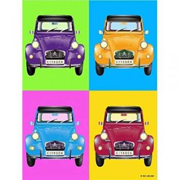 Citroën 2CV Wahrol en Métal Relief 40×30