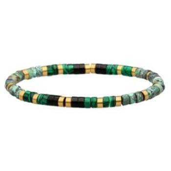 Bracelet Malachite et Turquoise Heishi 4mm