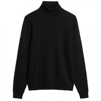 Suéter de Cuello Alto Merino Negro para Hombre