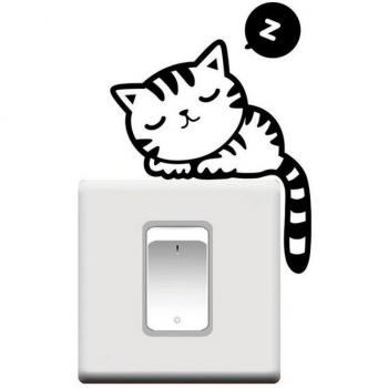 Autocollant Décoratif Chat pour Interrupteur
