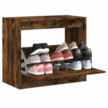 VidaXL 3-Tier Shoe Cabinet Smoked Oak 80x42x69 cm