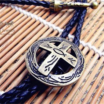 Retro Leather Bolo Tie with LED Design