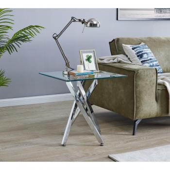 Leonardo Side Table with Metal Angled Legs