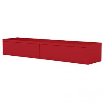 AHD RED DOMINO Wandschrank – modernes Wohnzimmerregal mit 2 Schubläden