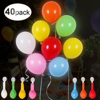 AGPTEK 40 LED Luftballons mit 7 Farben und 24 Stunden Leuchtdauer