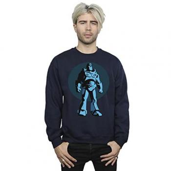 Disney Men's Lightyear Buzz Standing Circle Sweatshirt Navy Blue