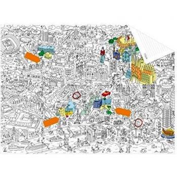 Barcelona Handmap Omy – Bunte Papierversion