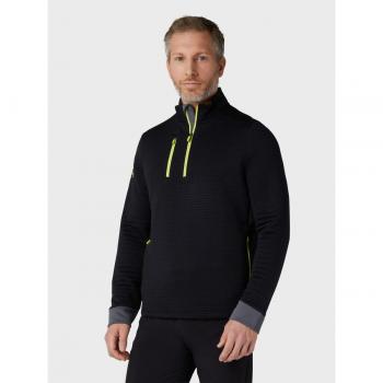 Callaway Midweight Textured Fleece 1/4-Zip Pullover Herren schwarz/gelb S