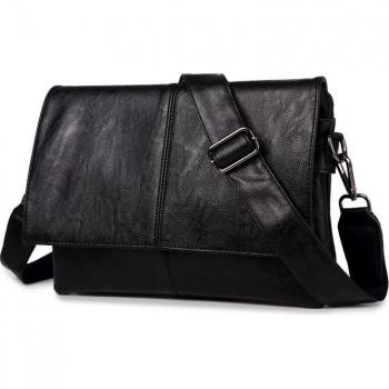 Simple PU Leather Crossbody Briefcase