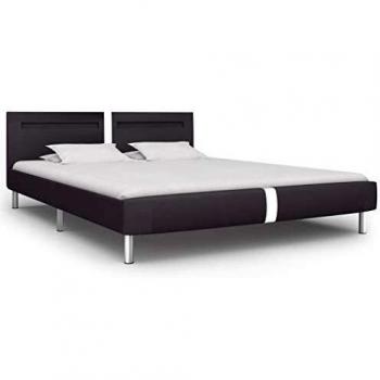 Cama con Estructura de Hierro y Luz LED 160x200 cm