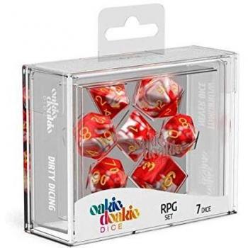 Oakie Doakie GemiDice Red Sky 7‑Piece RPG Dice Kit