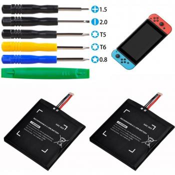 2x HAC-003 Rechargeable Battery Pack for Nintendo Switch (3.7V, 4310mAh, Li-ion)