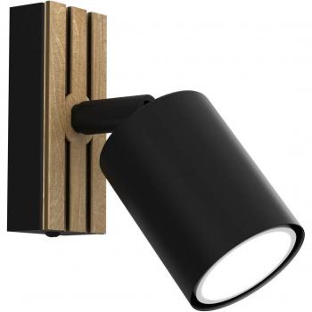 Tino éclairage mural 1 lampe noir/bois