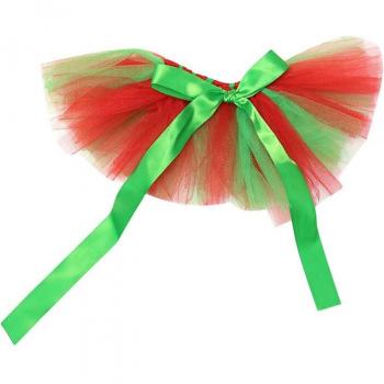 Peluche en Color Navidad: Falda de Gasa Roja y Verde
