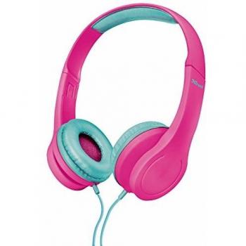 Trust Bino Fun‑Headphones Rosa – Kindersicherheit mit 2‑Stufen‑Volumen