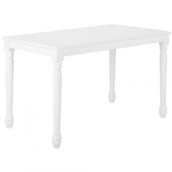 Mesa de comedor Beliani 120 x 75 cm blanca madera de caucho Cary