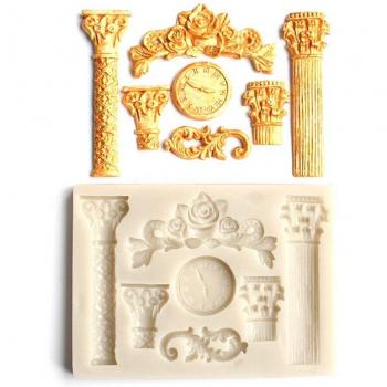 Silicone Fondant Mold for Roman Clock Pillar