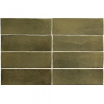 Carrelage Vert Mat 5x15 cm Effet Zellige