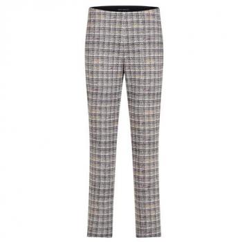 Bundfaltenhose BETTY BARCLAY Karo Slim Fit, Normalgrößen, grau