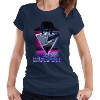 Navy Ghost in the Shell Retro Kusanagi Women’s T‑Shirt