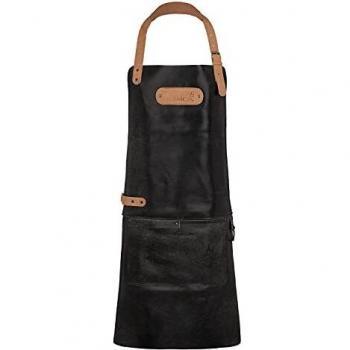 Black Forest Fox BARMAN Barista Cracker Leder Arbeitschürze Schwarz