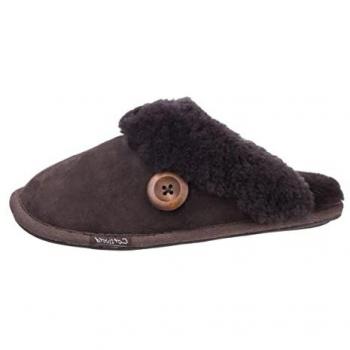 Cotswold Lechlade Women's Brown Sheepskin Leather Mule Slippers UK Size 6