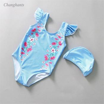 Traje de Baño Naranja y Azul con Rayas 1‑7
