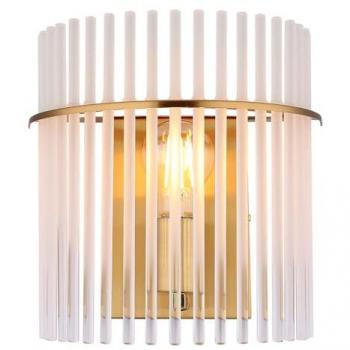 GLOBO LIGHTING Wandlampe – Stilvolle Schlafzimmerleuchte aus Metall, goldene Akzente, Glas, 1 Flamme