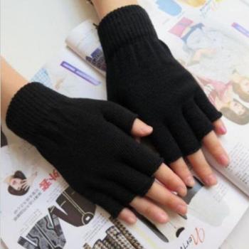 Warm Wool Knit Fingerless Gloves for Winter Training