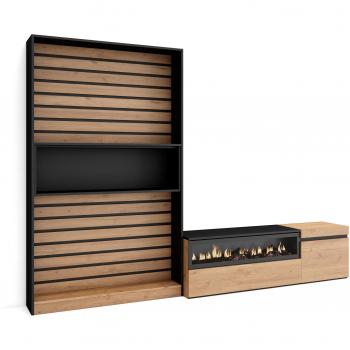 Muebles de Salón para TV 260 cm con Chimenea