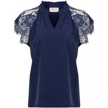 Blue Navy Lace Blouse