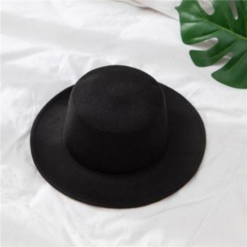 Imitation Wool Wide Brim Felt Fedora for Women