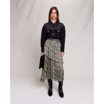Black Maje Ruffle Skirt – Bias Cut, Size 34