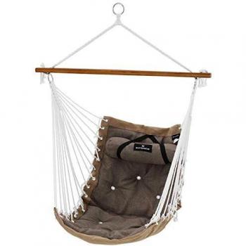 SONGMICS Fauteuil Suspendu, Barre en Bambou, 70 x 120 cm