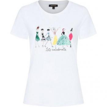 More & More Frauen-Tee Shirt 34, gerippter Rundhals, Offwhite