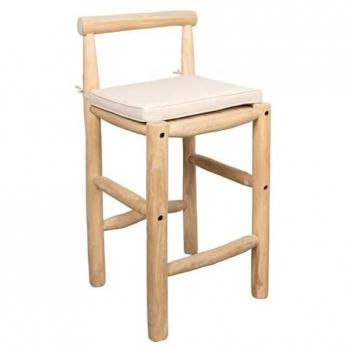 Aubry Gaspard : Tabouret en branches de teck, 102 × 50 × 40 cm