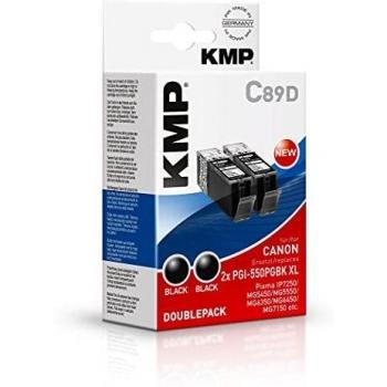 KMP C89D Tintenpatrone sw DP kompatibel mit Canon PGI-550PGBK (BK), Druckerpatrone