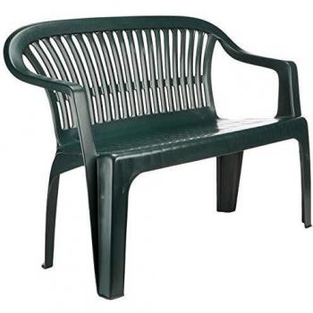 Banco de jardín PVC 114x55x82 cm con brazos
