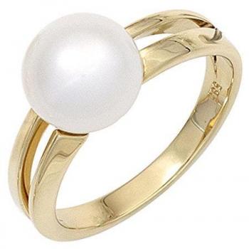 Jobo Damen Schmuckring 585 Gold Gelbgold Größe 54 mit Perle