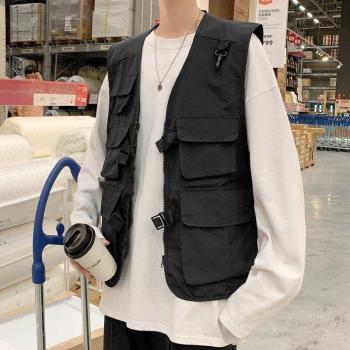 Men's Ulzzang Style Vest Large Size M-3XL with Zipper