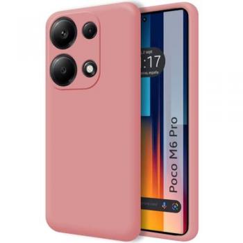 Funda Silicona Líquida para Xiaomi Poco M6 Pro 4G color Rosa