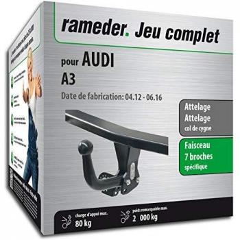 Rameder Attelage démontable avec Outil Audi A3 + Faisceau 7 Broches