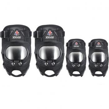 Genouillères & Coudières Moto Cross 4 pièces – Acier Inoxydable Résistant
