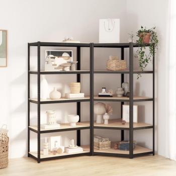 Two-Piece Anthracite Steel & Engineered Wood Shelves