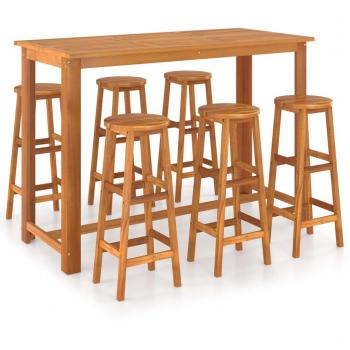 Acacia Wood Solid Bar Set – 7 Pieces – VidaXL