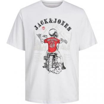 Tee-shirt homme Jack & Jones blanc imprimé Skull Rock