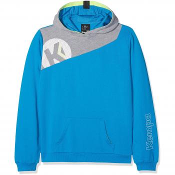Kempa Junior Hoodie Core 2.0, blau/Dunkelgrau melange