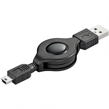 USB A – Mini B 5‑Pin Ausziehbares Kabel 0,65 m