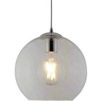 Balls 1 Light Dome Ceiling Pendant Chrome, Clear Glass, E27